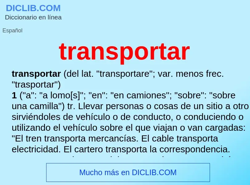 O que é transportar - definição, significado, conceito