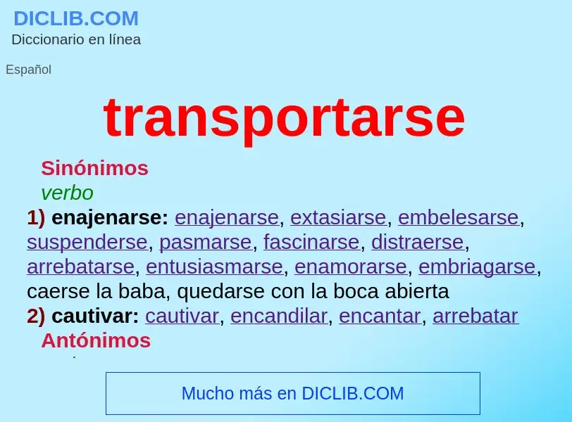 What is transportarse - definition