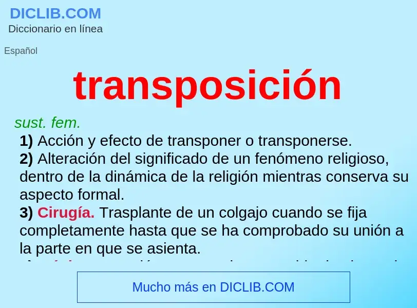 ¿Qué es transposición? - significado y definición