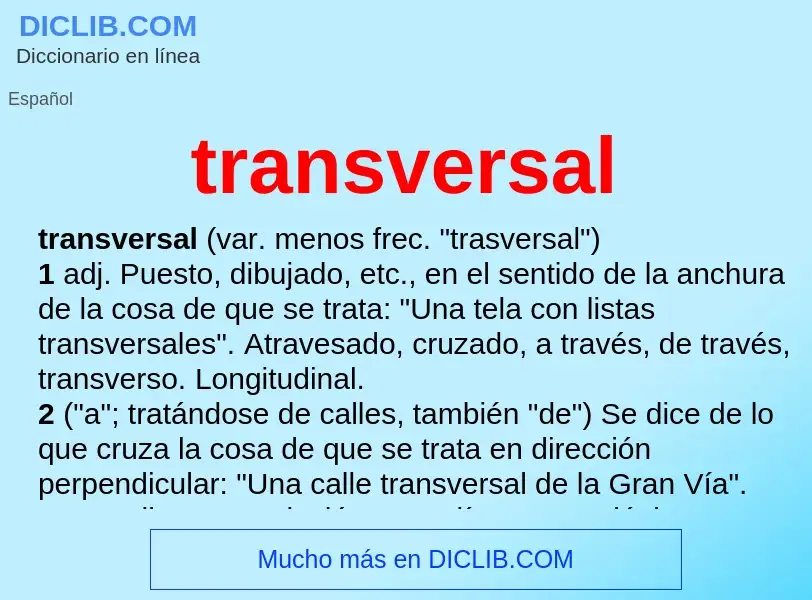 Wat is transversal - definition