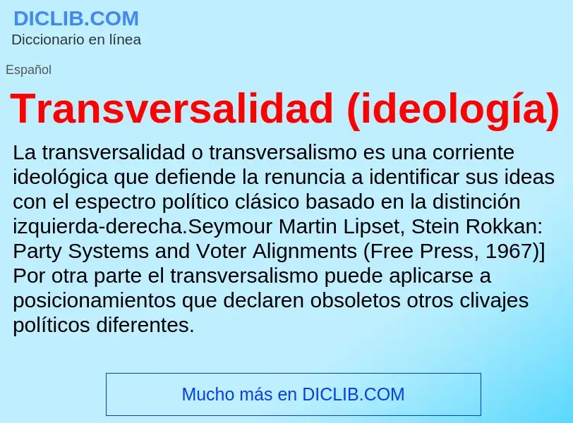 What is Transversalidad (ideología) - meaning and definition