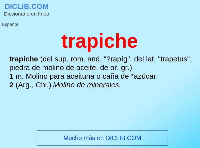 ¿Qué es trapiche? - significado y definición