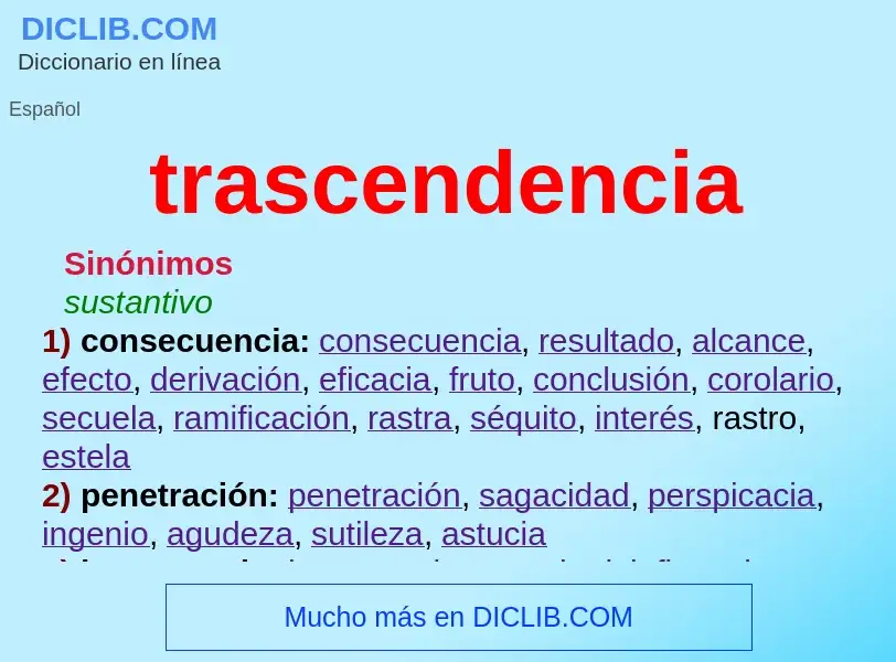 Was ist trascendencia - Definition