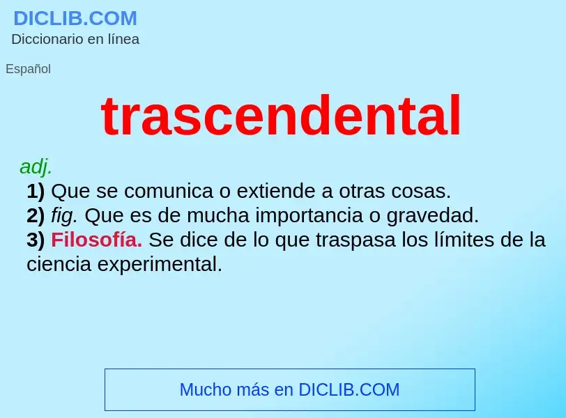 Что такое trascendental - определение