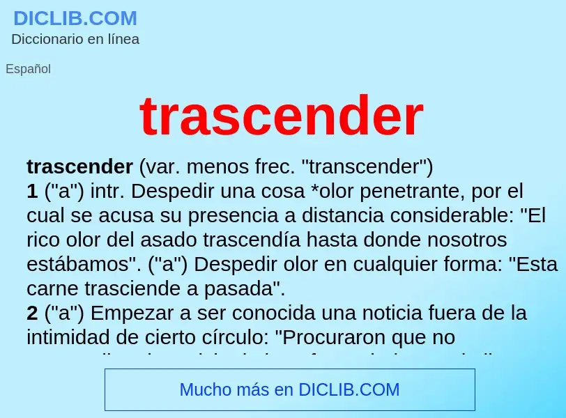 What is trascender - meaning and definition