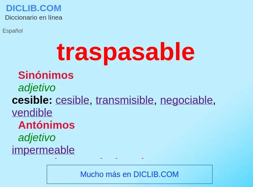 Что такое traspasable - определение