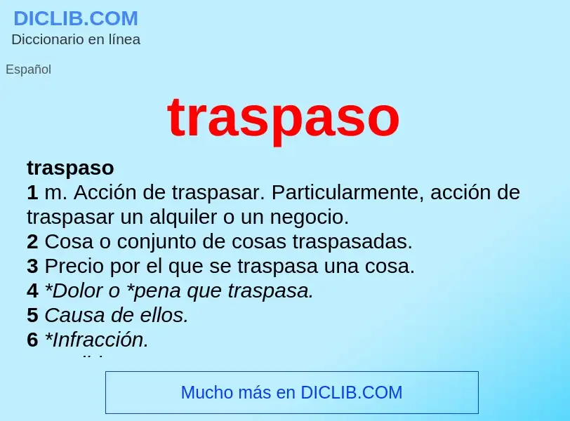 What is traspaso - definition