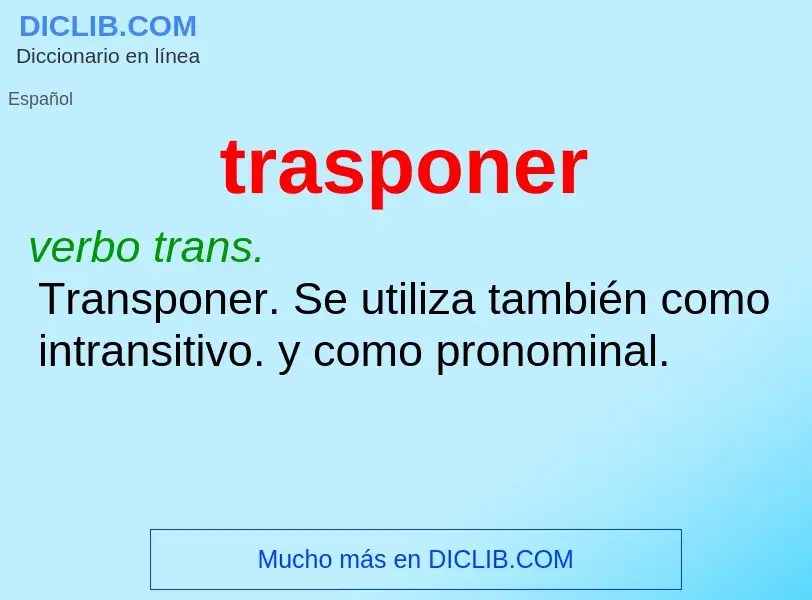 ¿Qué es trasponer? - significado y definición