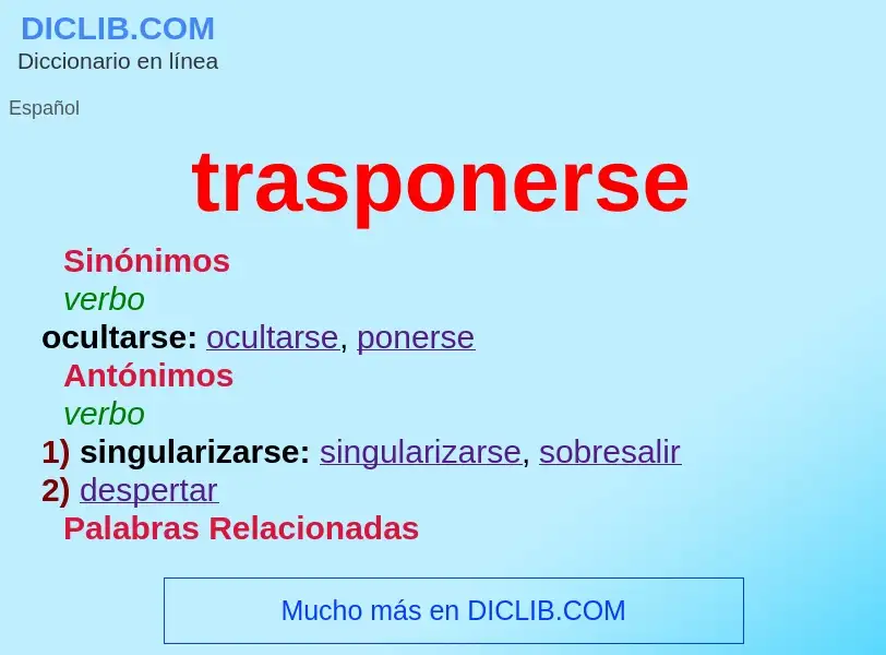 O que é trasponerse - definição, significado, conceito