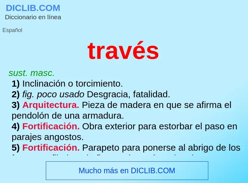 Wat is través - definition