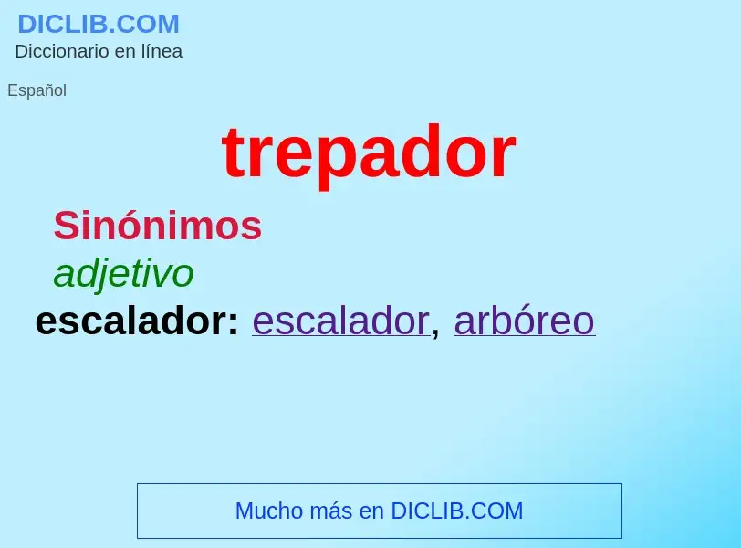 ¿Qué es trepador? - significado y definición