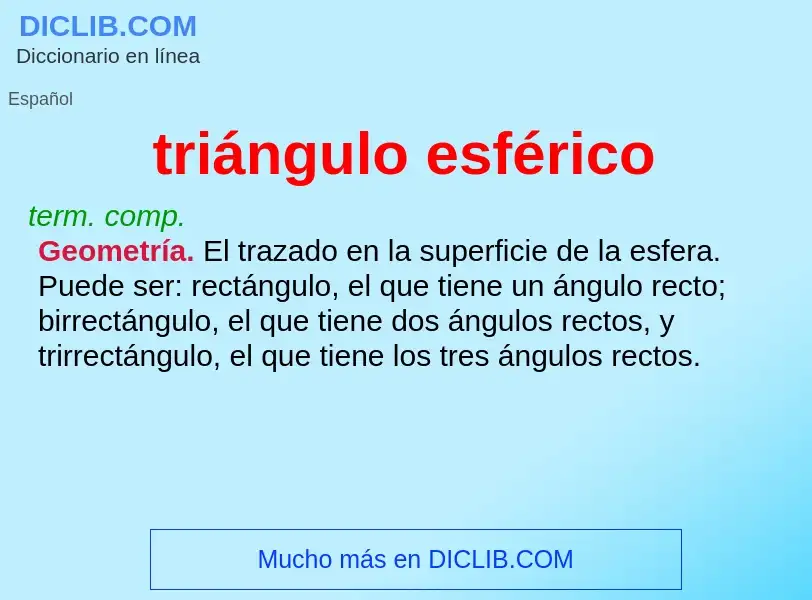 ¿Qué es triángulo esférico? - significado y definición