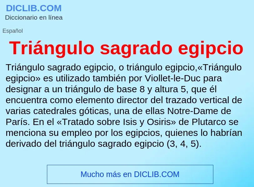 What is Triángulo sagrado egipcio - definition