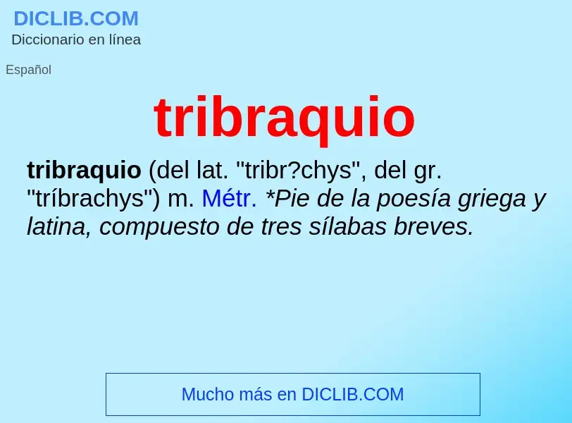 Was ist tribraquio - Definition