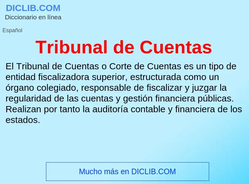 What is Tribunal de Cuentas - meaning and definition