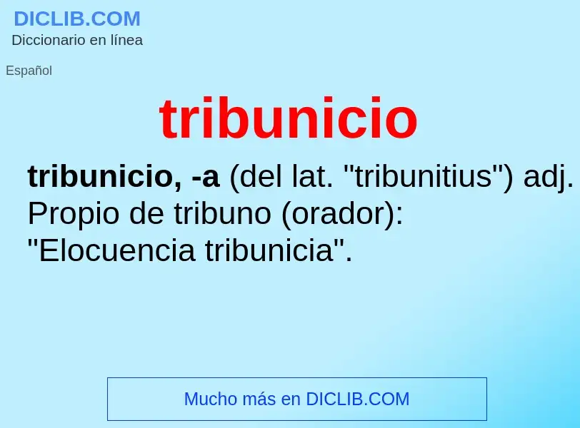 Was ist tribunicio - Definition