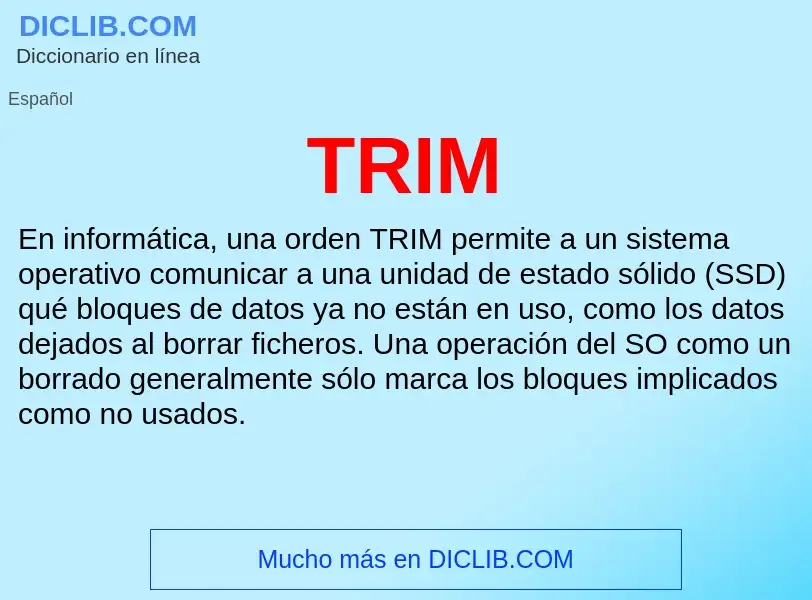 Что такое TRIM - определение