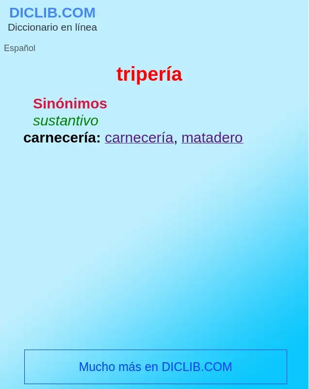 What is tripería - definition