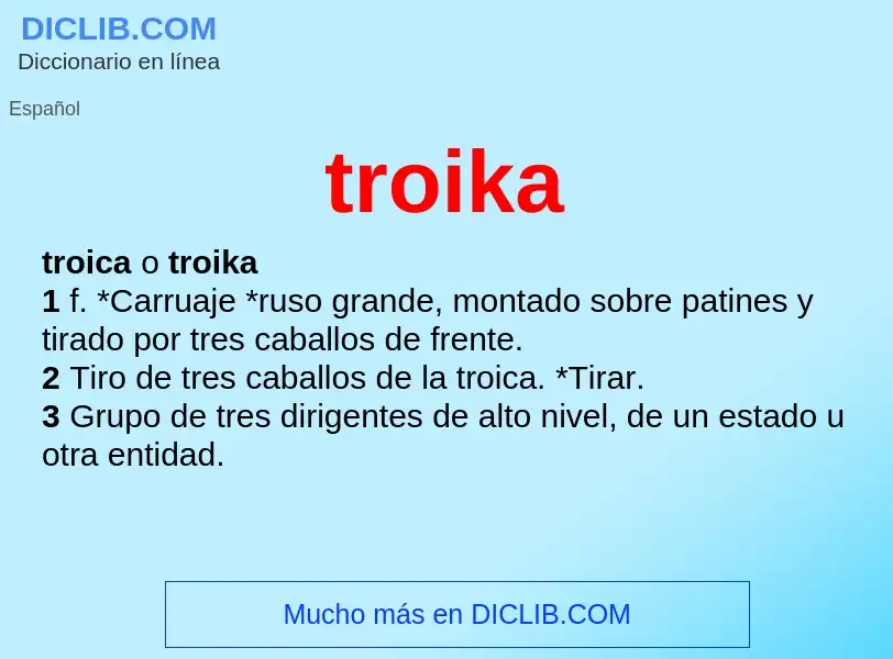 Was ist troika - Definition