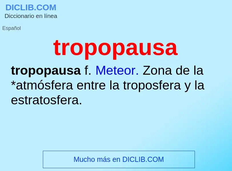 ¿Qué es tropopausa? - significado y definición