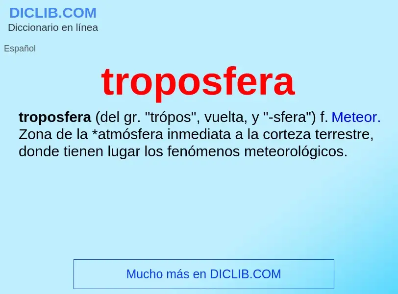 ¿Qué es troposfera? - significado y definición