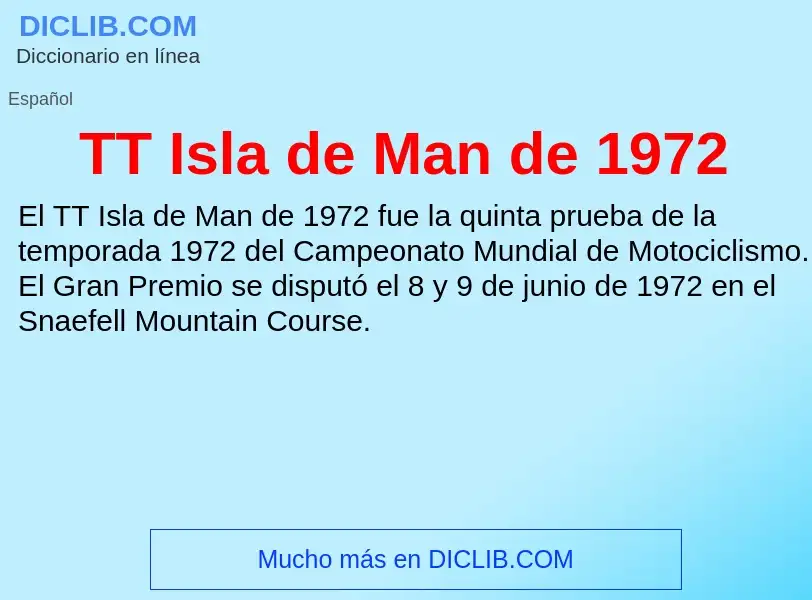 Что такое TT Isla de Man de 1972 - определение