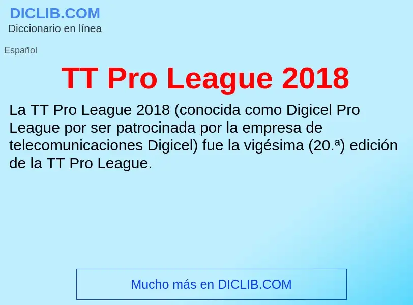 Что такое TT Pro League 2018 - определение