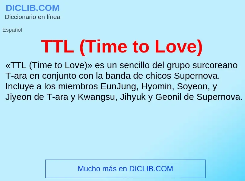 Что такое TTL (Time to Love) - определение