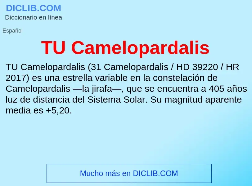 Что такое TU Camelopardalis - определение