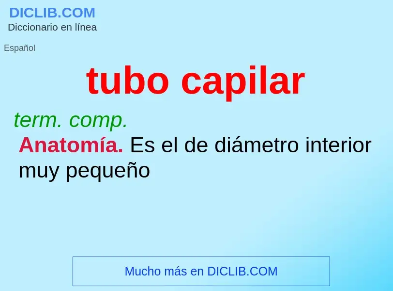 What is tubo capilar - meaning and definition