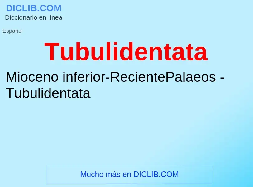 Wat is Tubulidentata - definition