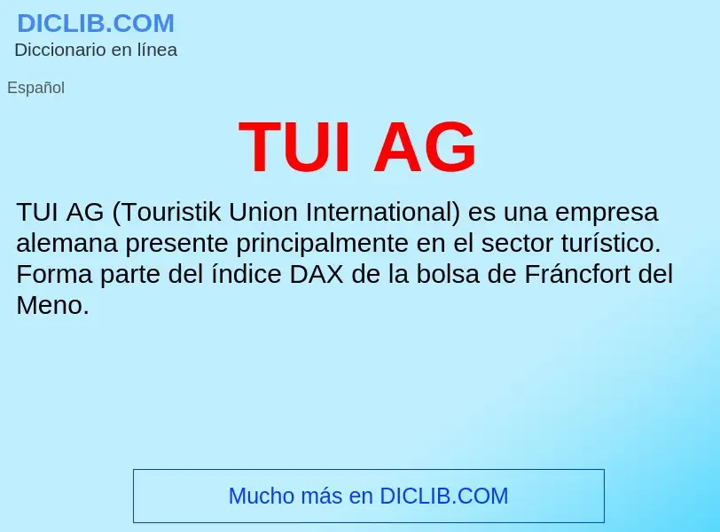 Что такое TUI AG - определение