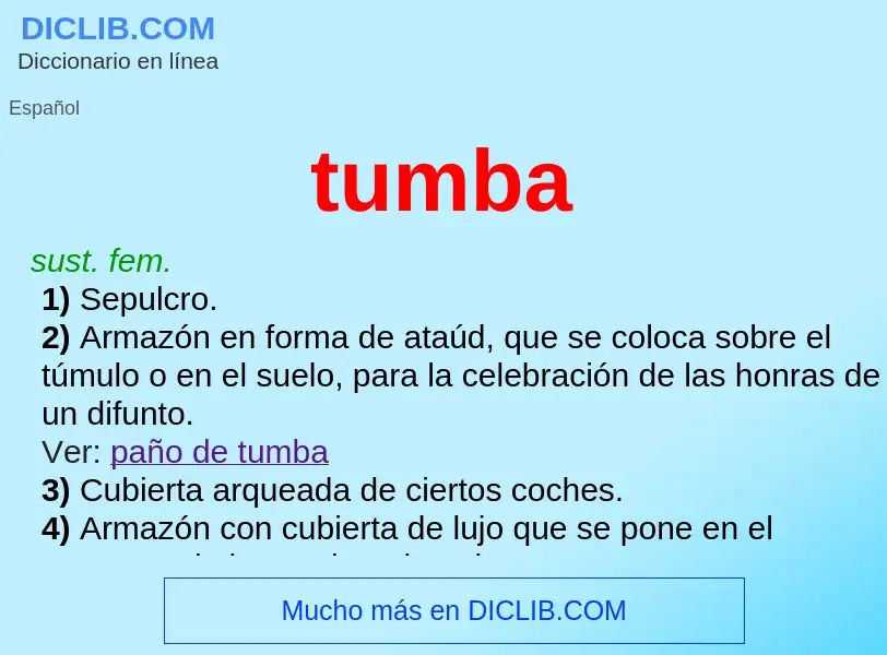 ¿Qué es tumba? - significado y definición