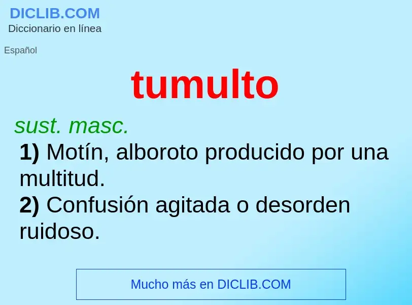 What is tumulto - definition