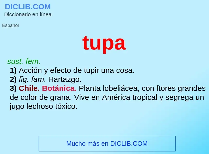 ¿Qué es tupa? - significado y definición