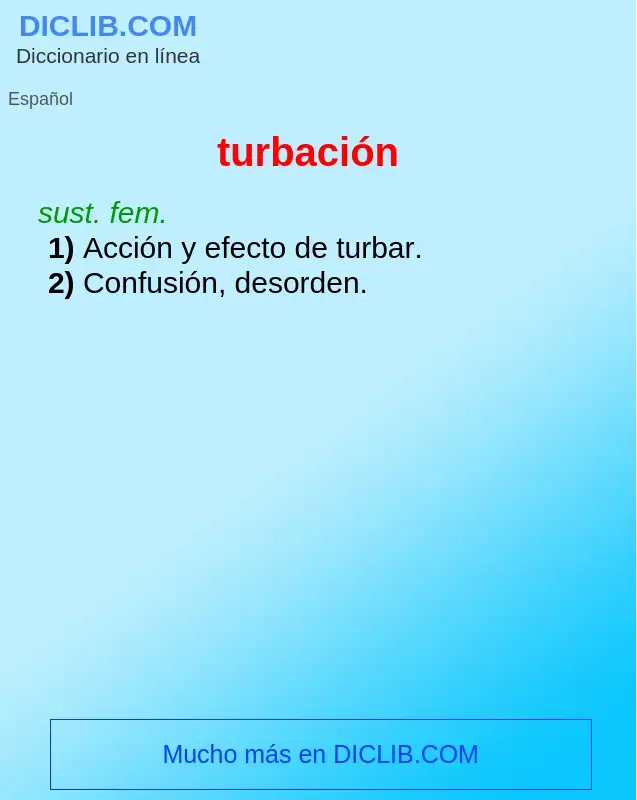 Wat is turbación - definition