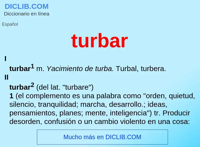 ¿Qué es turbar? - significado y definición