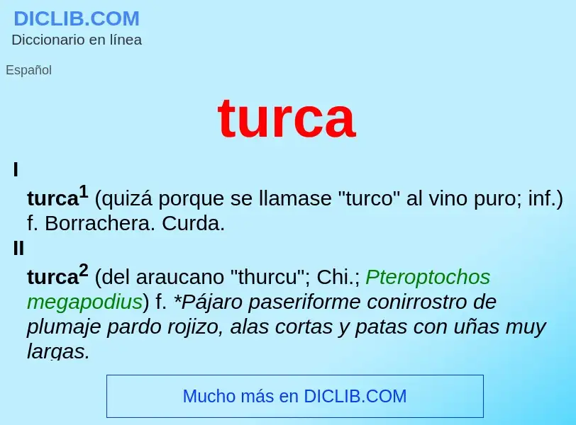 ¿Qué es turca? - significado y definición