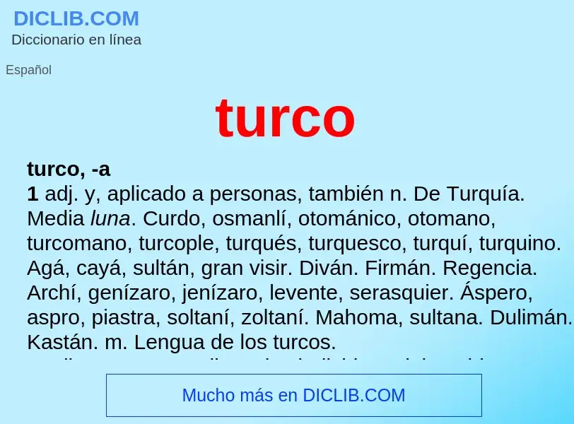 ¿Qué es turco? - significado y definición