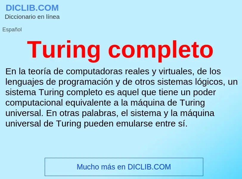 Что такое Turing completo - определение