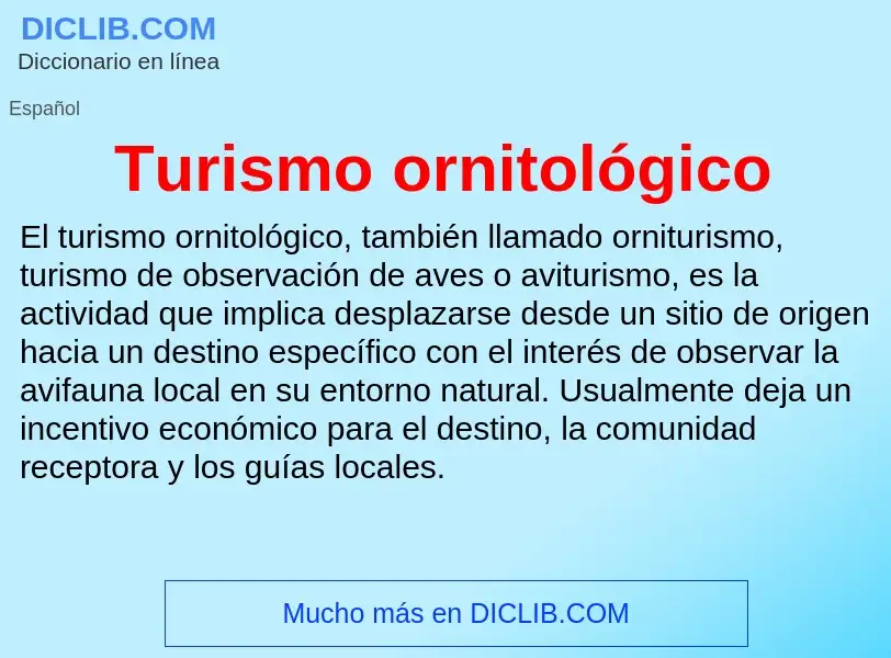 Что такое Turismo ornitológico - определение