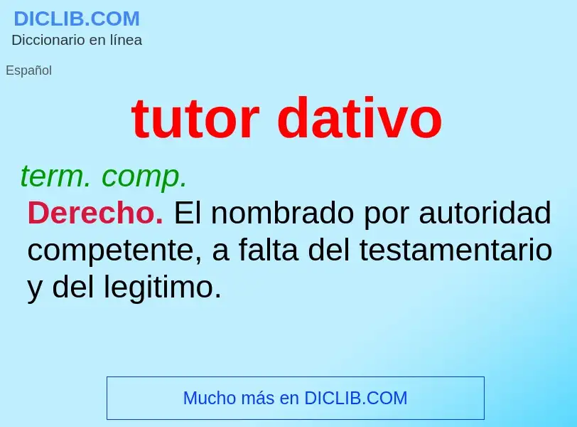 Wat is tutor dativo - definition