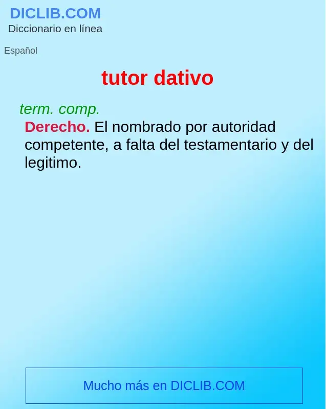 What is tutor dativo - definition