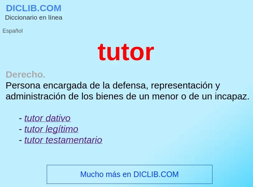 What is tutor - meaning and definition