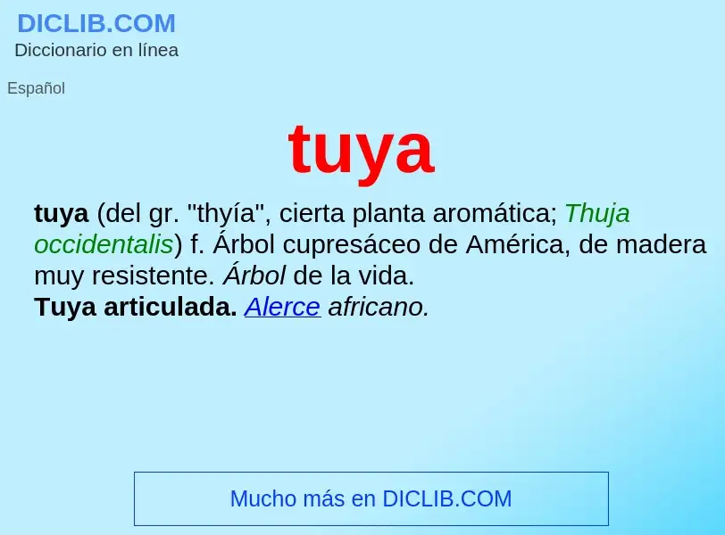 What is tuya - meaning and definition