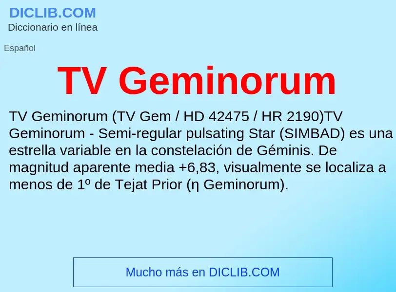 Что такое TV Geminorum - определение