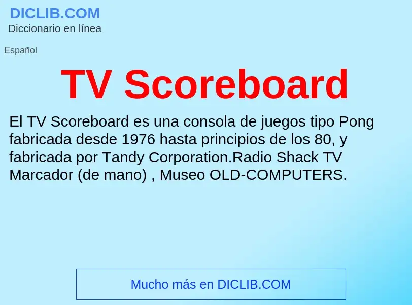 Что такое TV Scoreboard - определение