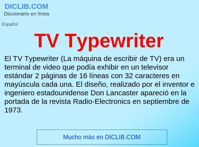 Что такое TV Typewriter - определение