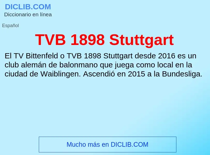 Что такое TVB 1898 Stuttgart - определение