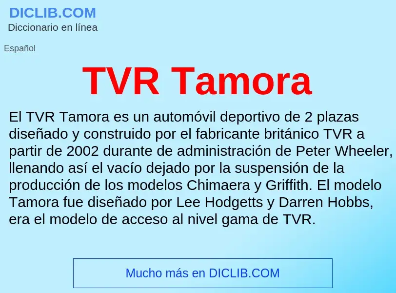 What is TVR Tamora - definition